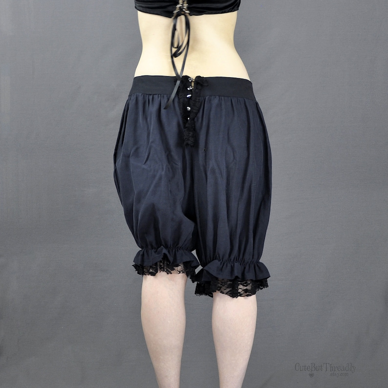 Black Gothic Bloomer Shorts Bloomer Style Pants Button up Etsy