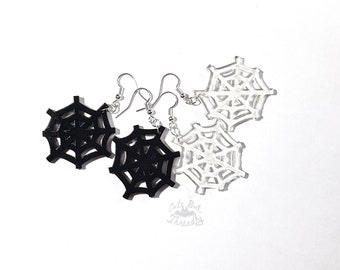 Spider Web Earrings, 3D Printed Resin Earrings,