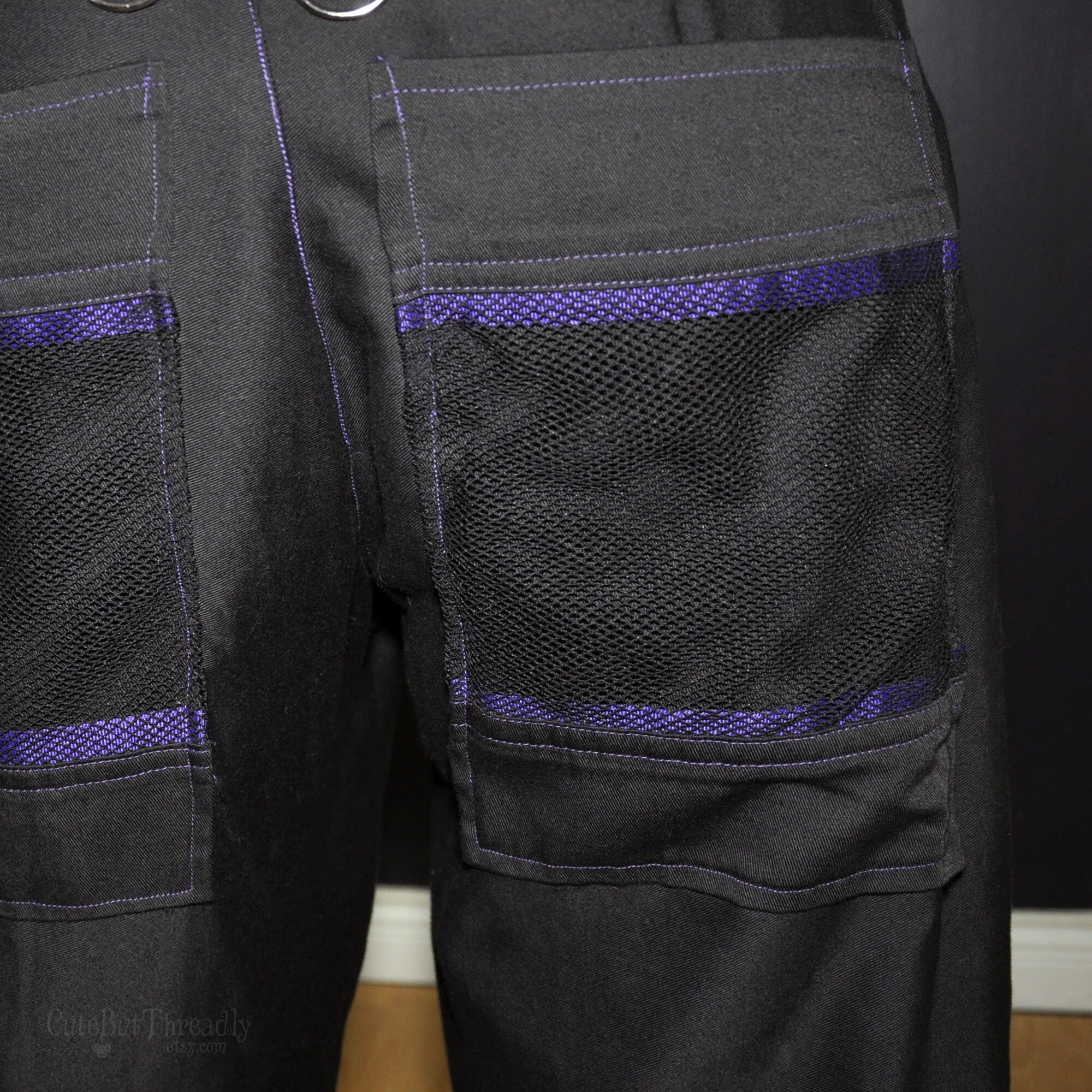 Convertible Zip off Raver Pants, Black Denim Cargo Shorts