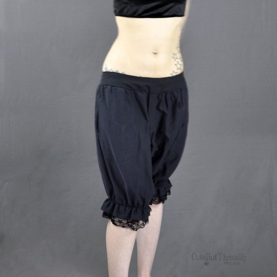 Black Gothic Bloomer Shorts, Bloomer Style Pants, Button up Victorian  Bloomers, Women's Steampunk Pants 