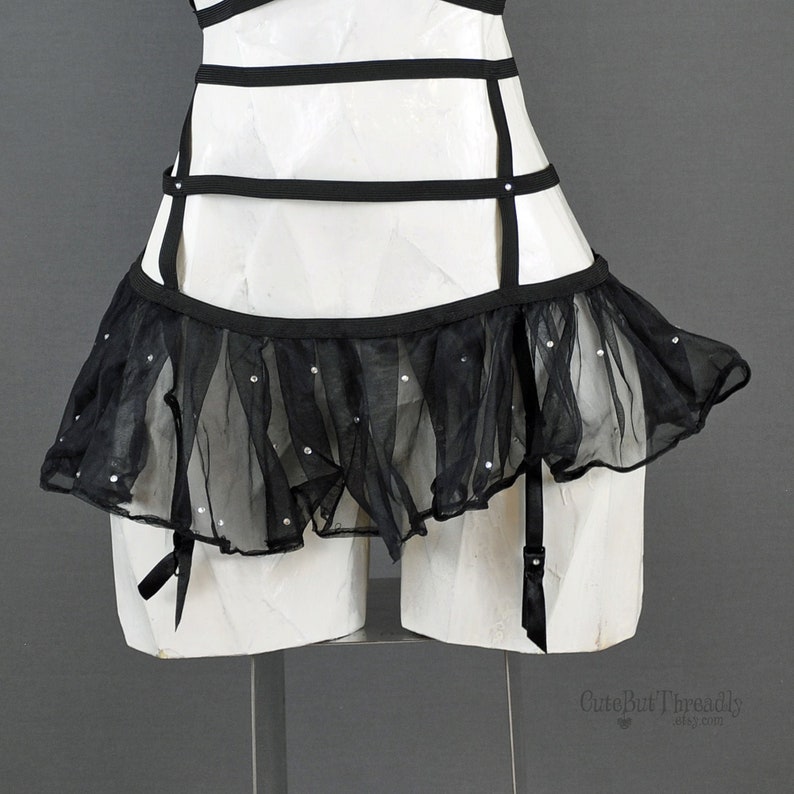 Gothic Faerie Garter Belt Strappy Garter Belt With Tutu Etsy