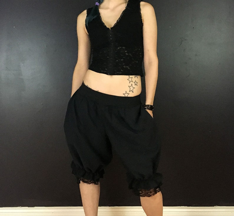 Black Gothic Bloomer Shorts Bloomer Style Pants Button up Etsy