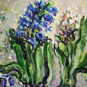 Bild Blumen der Hyazinthen Mit Handfarben bemalt von Polichtchouk Art