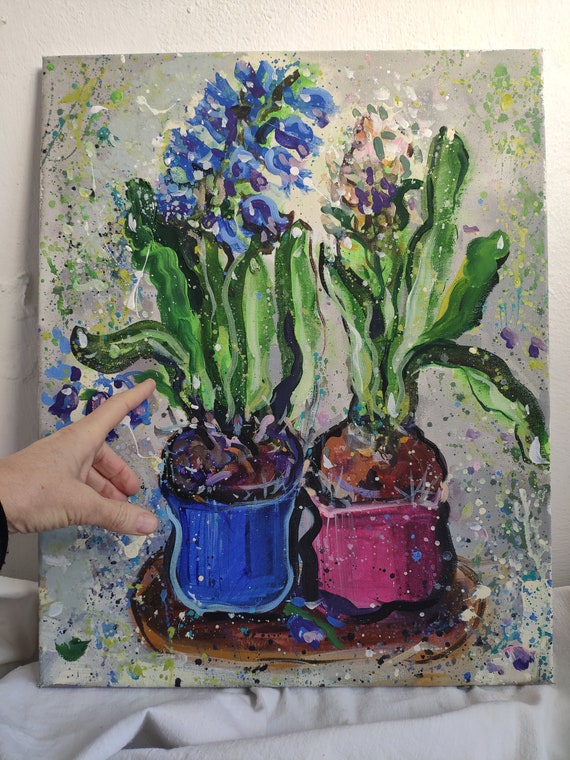 選べる配送時期 フラワー 4号(約33.3✕24.2) 絵画 原画 花 水彩 抽象