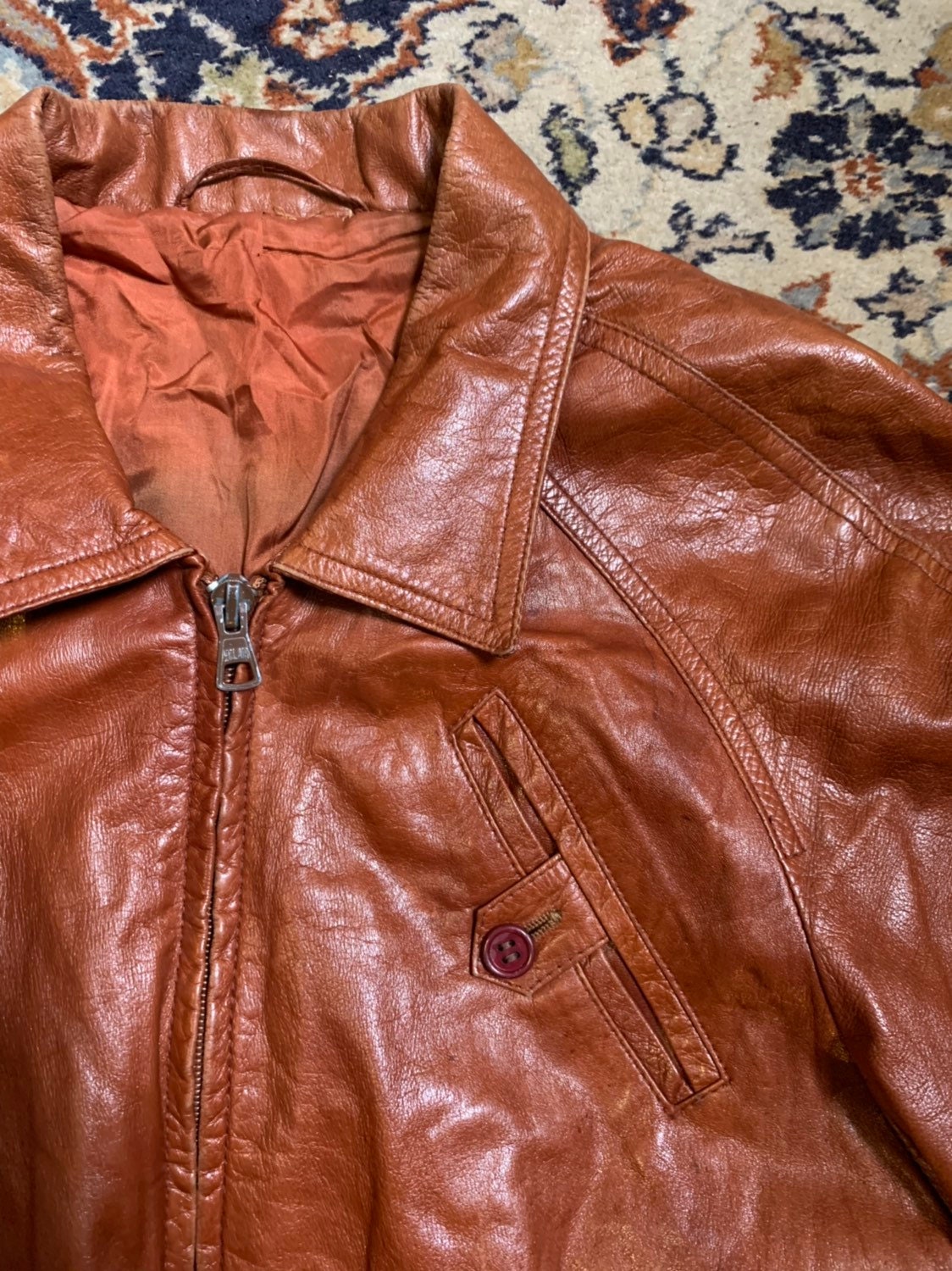 Delightful Caramelcolored Leather Jacket of the 1970s Etsy