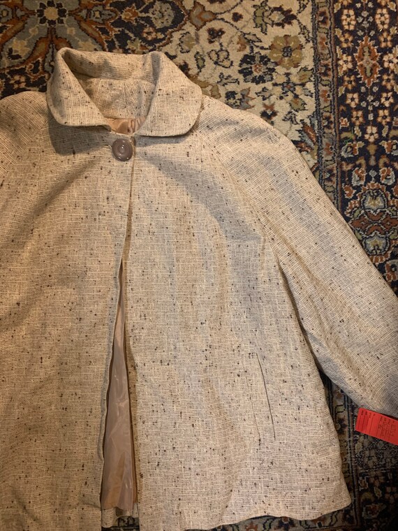 Nubby salt and pepper 1950s swing coat