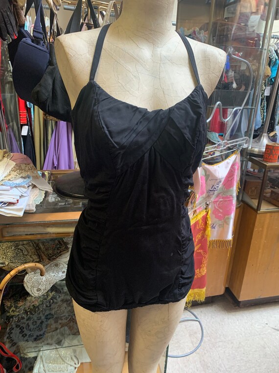 Beautiful black bathing suit of the 1950s by Catal