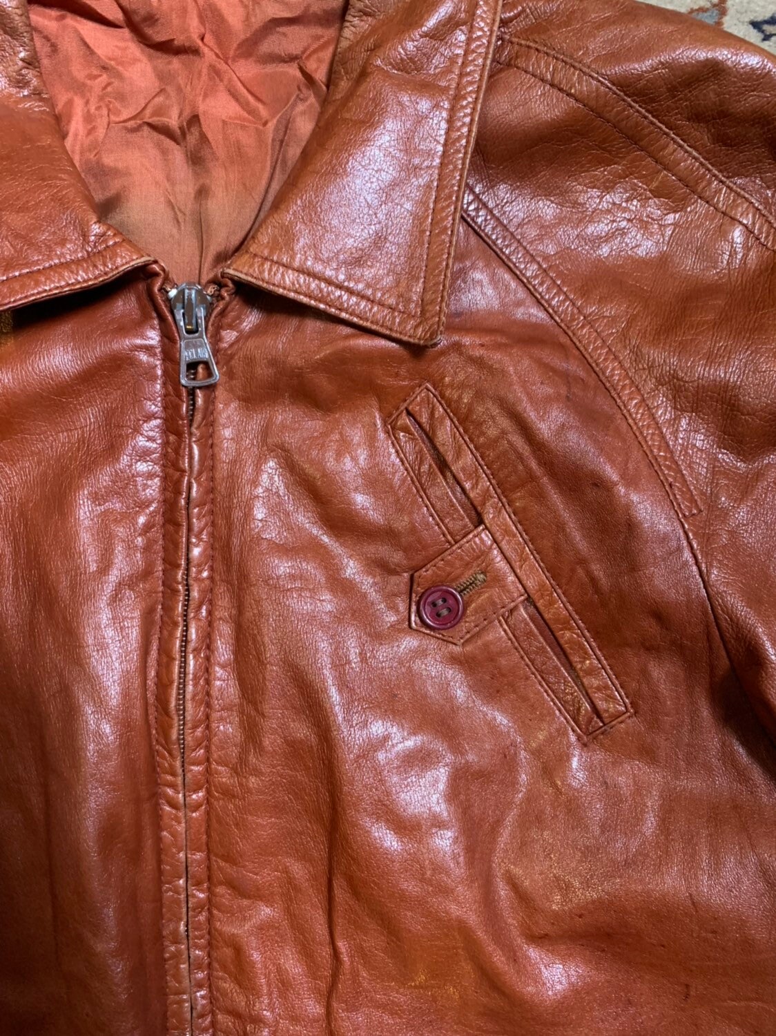 Delightful caramelcolored leather jacket of the 1970s Etsy