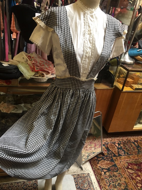 1940s plaid taffeta jumper by Lanz