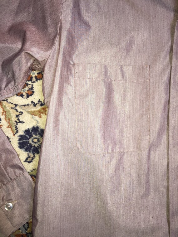 Lovely gray / lavender iridescent button-up shirt… - image 5