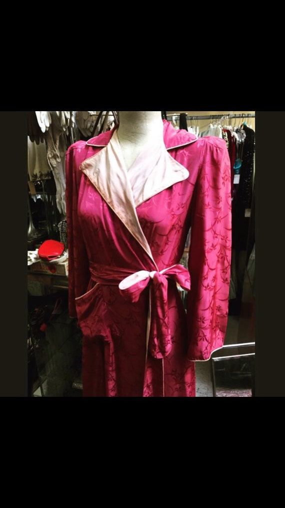 Gorgeous rasperry-toned robe of the 1930s