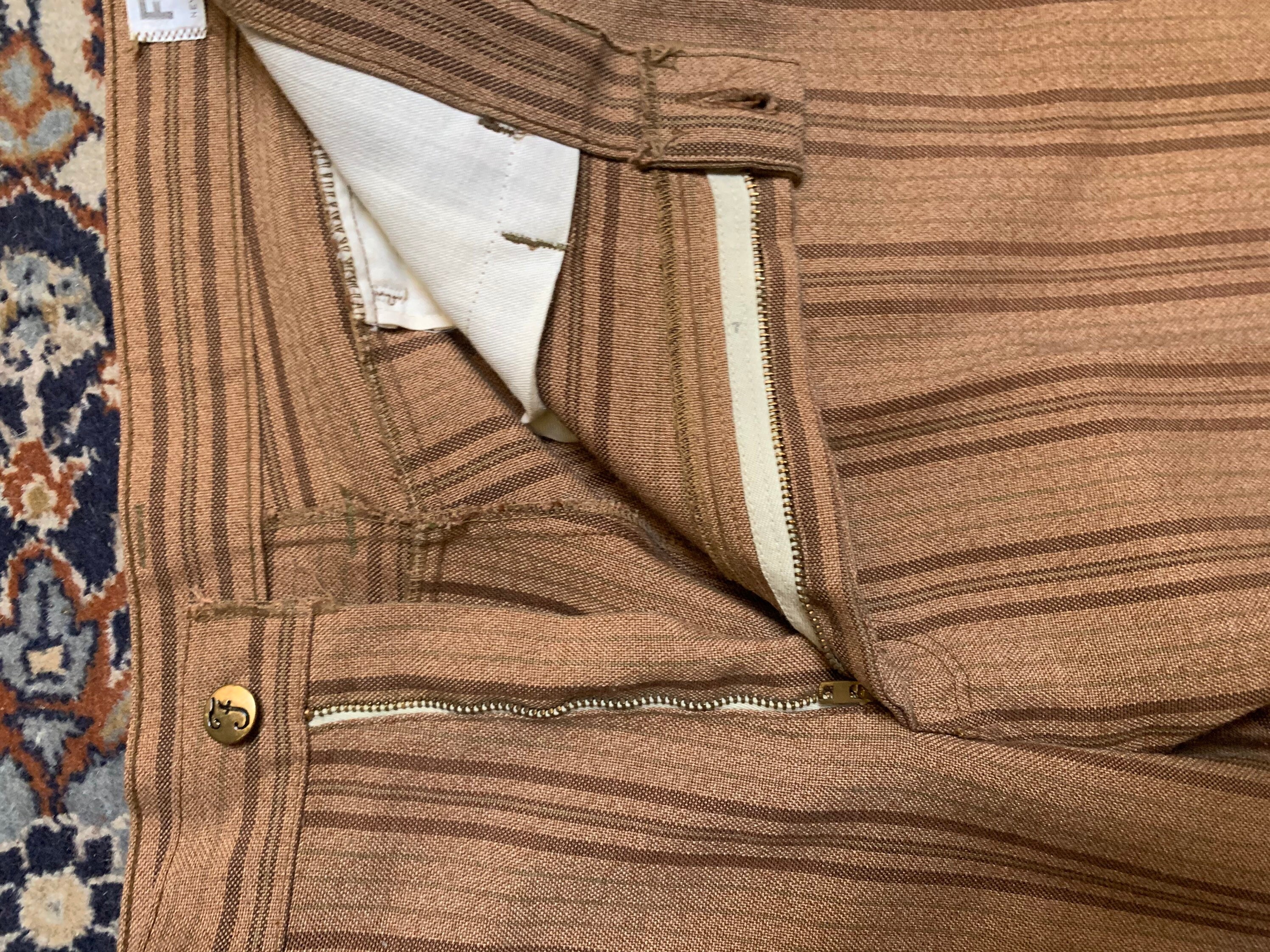 Cute 1980s era Farah striped pants in brown | Etsy