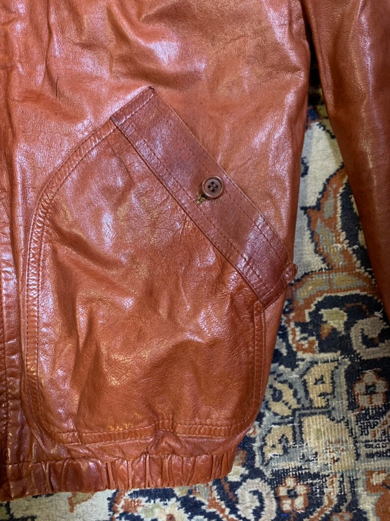 Delightful Caramelcolored Leather Jacket of the 1970s Etsy