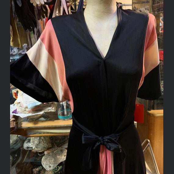 Rayon Jersey Color Block Dress: black pink pink!