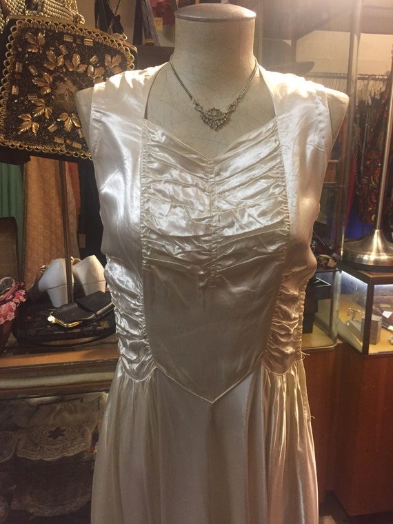 Gorgeous Satin Early 1940s Bridal Gown