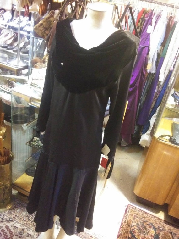 Inky Black Day Dress of the late 1920s