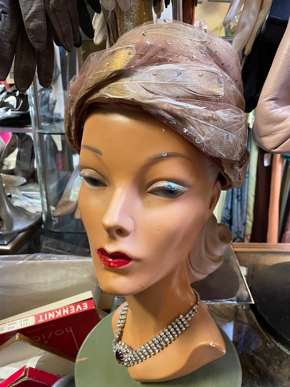 Lovely 1960s feathered Christian Dior Hat!
