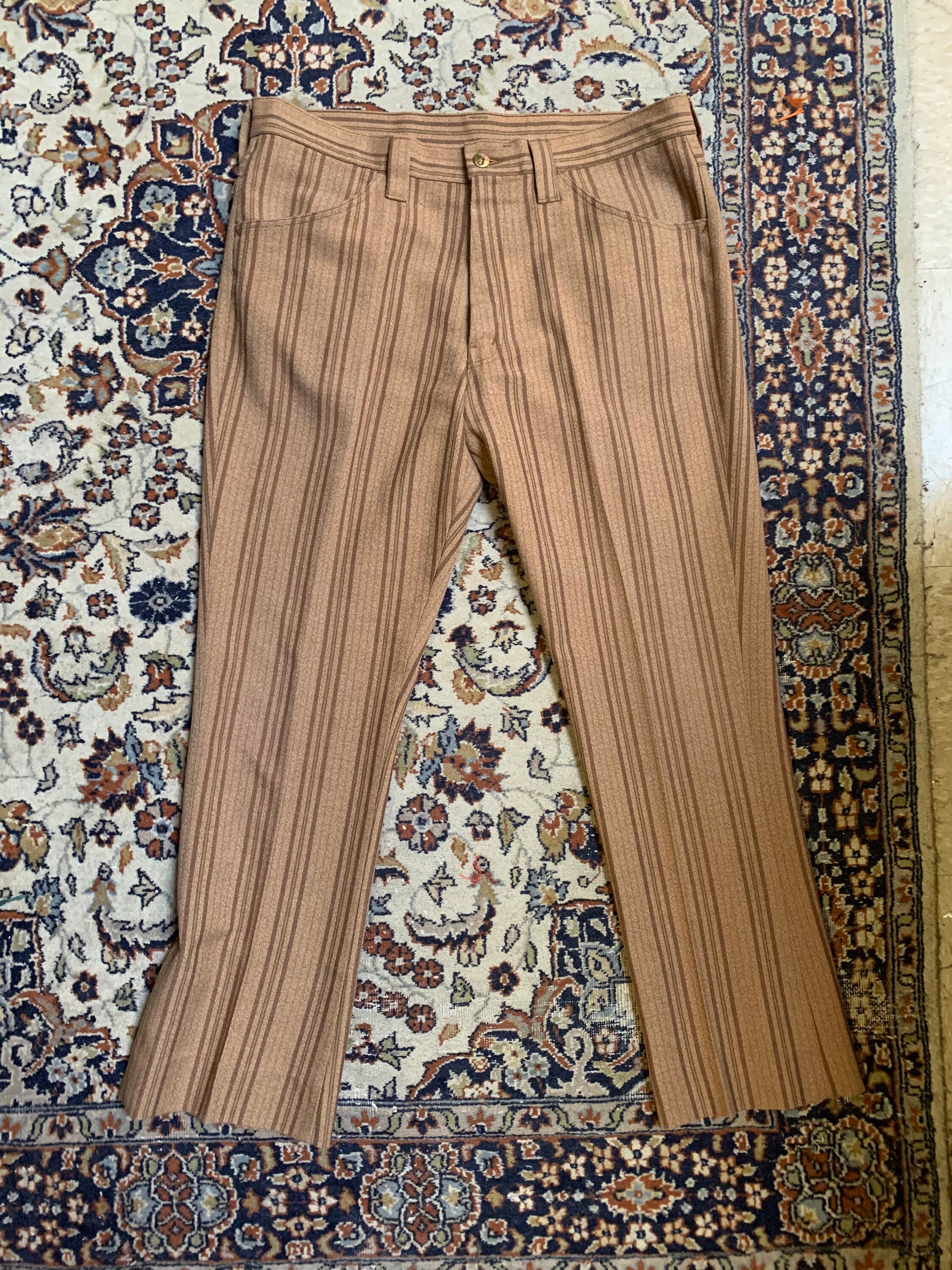 Cute 1980s era Farah striped pants in brown | Etsy