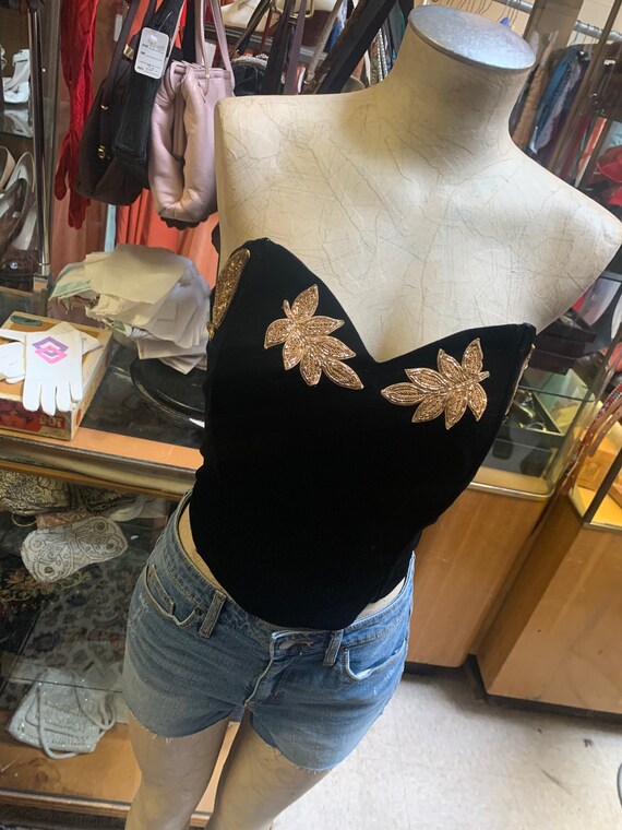 Sassy Janet Jackson style 1990s strapless velvet t