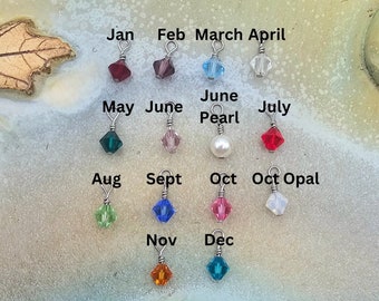Birthstone Crystals, add on charms for necklaces and bracelets