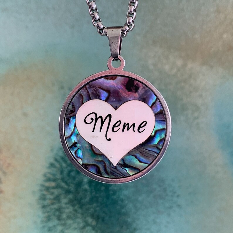 Meme Necklace, Mother of Pearl & Abalone Shell - Etsy