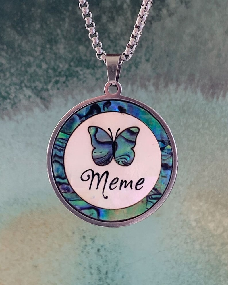 Meme Necklace, Mother of Pearl & Abalone Shell - Etsy