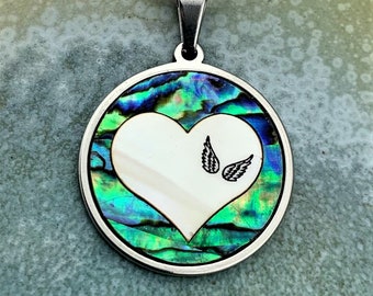Memorial Necklace with angel wings, Memorial Gift, Remembrance necklace, Heart Necklace, Sympathy Gift, In loving Memory, Custom necklace
