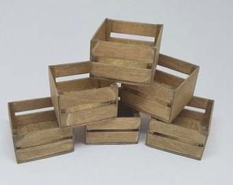 One Inch Scale 1:12 Wooden Crat Dollhouse Miniature Clutter Farmhouse