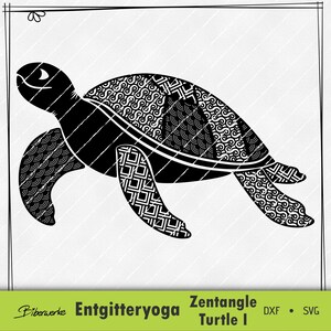 Entgitteryoga Turtle I Schildkröte Zentangle Dog SVG DXF für Plotter Laser Sublimation Druck Schneidedatei digital Sofortdownload Biberwerke