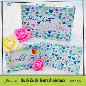 Archivo de trazador de caja de vales RuckZuck: caja de regalo rápida para un vale DIY en formato SVG y DXF