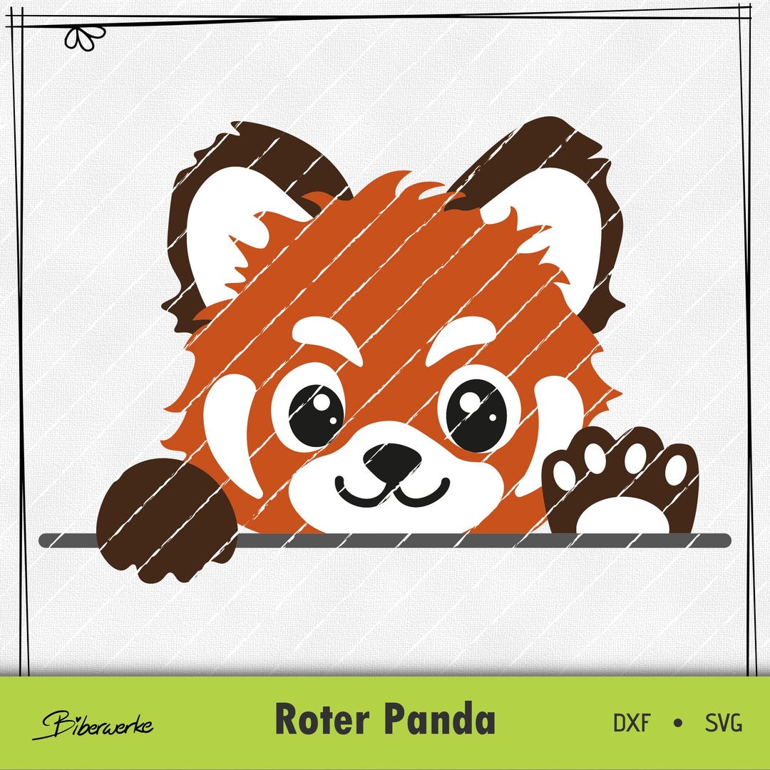 Red Panda SVG DXF Colored for Cutting Laser Engraving Sublimation ...
