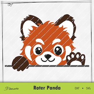 Roter Panda SVG DXF Farbig für Plotter Laser Gravur Sublimation Druck Schneidedatei digitaler Sofortdownload Biberwerke