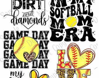 Softball sports, softball mom 1 DTF transfer -pre-made sheet