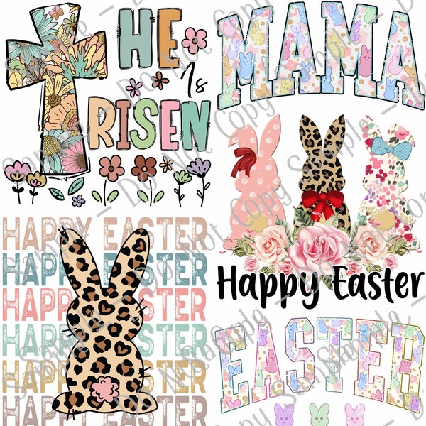 Easter bunny, Jesus 2 DTF transfer -pre-made sheet