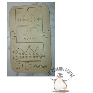 Frankenstein  DIY Pop-Out wood craft  Kit Halloween Craft Kit laser cut wood with supplies
