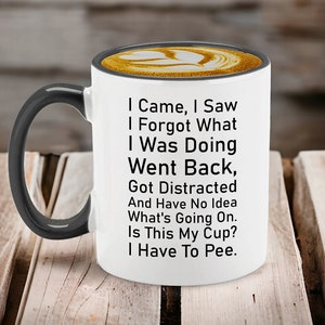 I Came, I Saw I Forgot What I Was Doing Went Back Got Distracted Have No Idea Coffee Mug, Birthday Gift, Mother's Day Gift,Father's day Gift