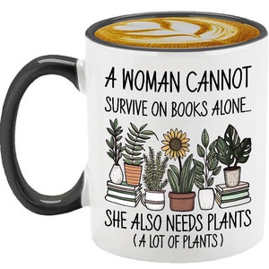 Book Lover Plant Mug: Sarcastic Coffee Mug Gift