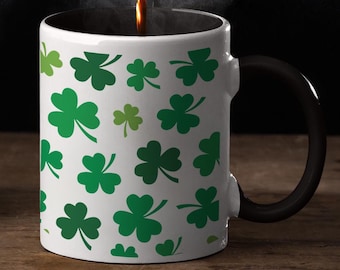 Tazza da caffè Shamrock: regalo irlandese fortunato, trifoglio per il giorno di San Patrizio