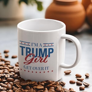 Taza de café de Trump Girl: Taza de té de cerámica para las elecciones de 2024