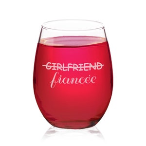 Girlfriend Fiancée Funny Birthday Gifts For Her Party Favor Laser Engraved Stemless Glass