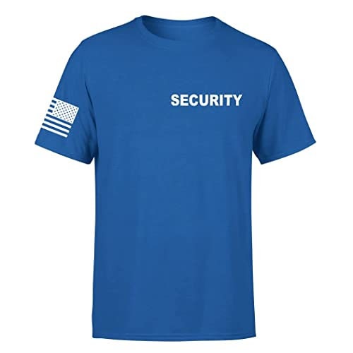 Camiseta Unisex de dos caras del personal del evento de la guardia de  seguridad, bandera americana