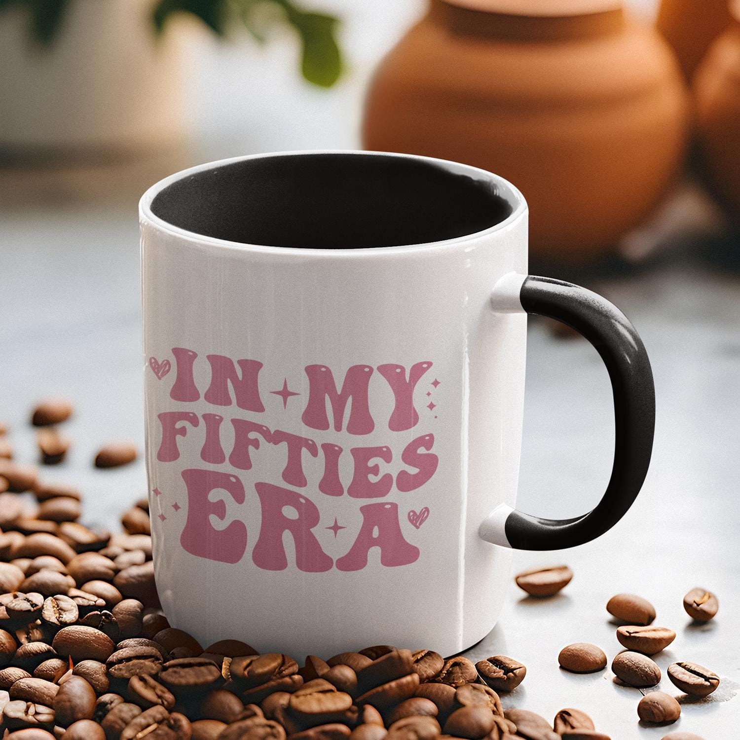 Personalized In My Fifties Era Name Mug, Customized 50th Birthday Mug, Gift for Her, Personalized Birthday Gift,Gift for Mom/Dad,Aunt,Uncle