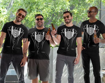 Tuxedo T-Shirt, Funny Tux Tee, Tux T-Shirt, Silhouette Cameo, Tuxedo Shirt, Groomsmen Gifts, Bachelor Party Shirt, Wedding Party T-shirts