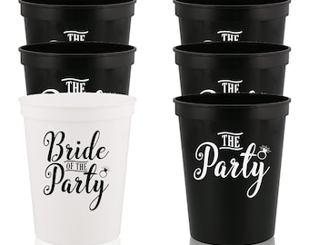 Bride of the Party Stadium Cups: Wedding Favors, Bachelorette Party Decorations (12pc or 6pc)