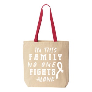 Breast Cancer Awareness Tote Bag: Cotton Canvas Survivor Gift