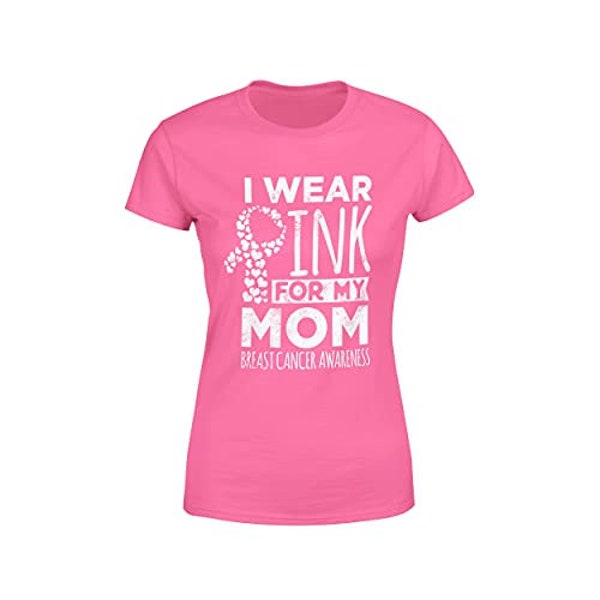 I Wear Pink for My Mom Breast Cancer Awareness Women Men T-Shirt for Mom Grandma Sister Aunt