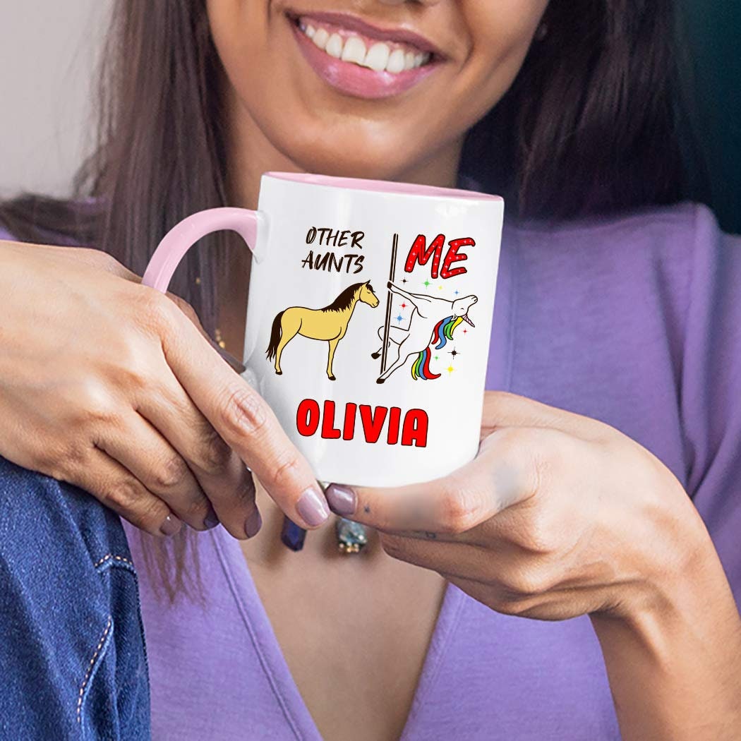 WOWDEAL Tasse à Café Humoristique Pour Tante, Cadeau De Nièce, Neveu Pour Tante, Tasse Licorne De 325 Ml Pour Tante, Mère, Grand-mère Pour Anniversaire, Fête Des Mères, Thanksgiving