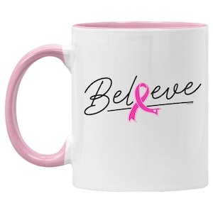 Believe Cancer Coffee Mug: Inspirational Gift for Survivor