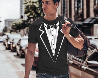 Men's Tuxedo Graphic T-Shirt, Wedding Party Tee
