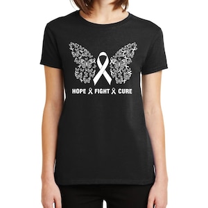 Hope Fight Cure Breast Cancer Awareness Pink Ribbon T-Shirt Gifts For Strong Fearless Survivor Women Casual or Occasional O-Neck Tshirts